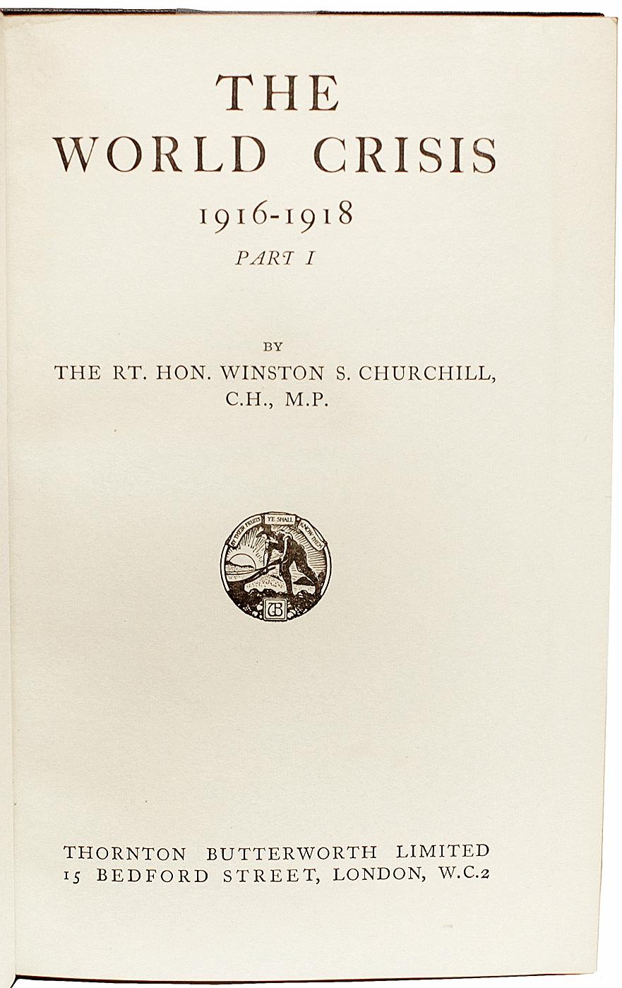 British Winston CHURCHILL. The World Crisis - 6 vols. - ALL FIRST EDITIONS 1923-1931 For Sale