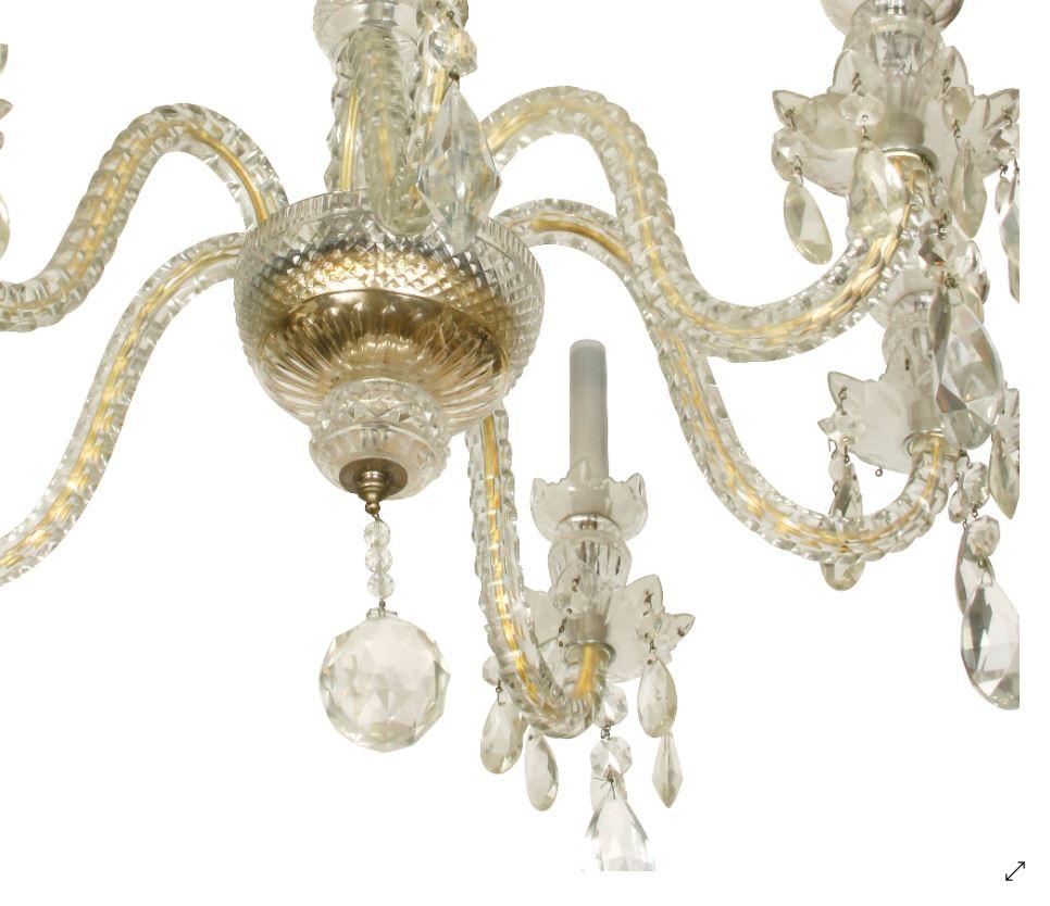 Winston Crystal Chandelier, circa 1940s In Good Condition For Sale In Locust Valley, NY