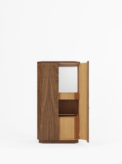 Winston Drinks Cabinet in walnut and oak designed by Kevin Frankental