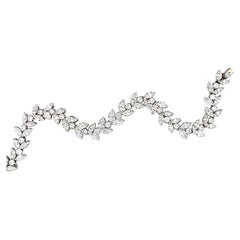 Winston Style Cluster Diamond Platinum Bracelet