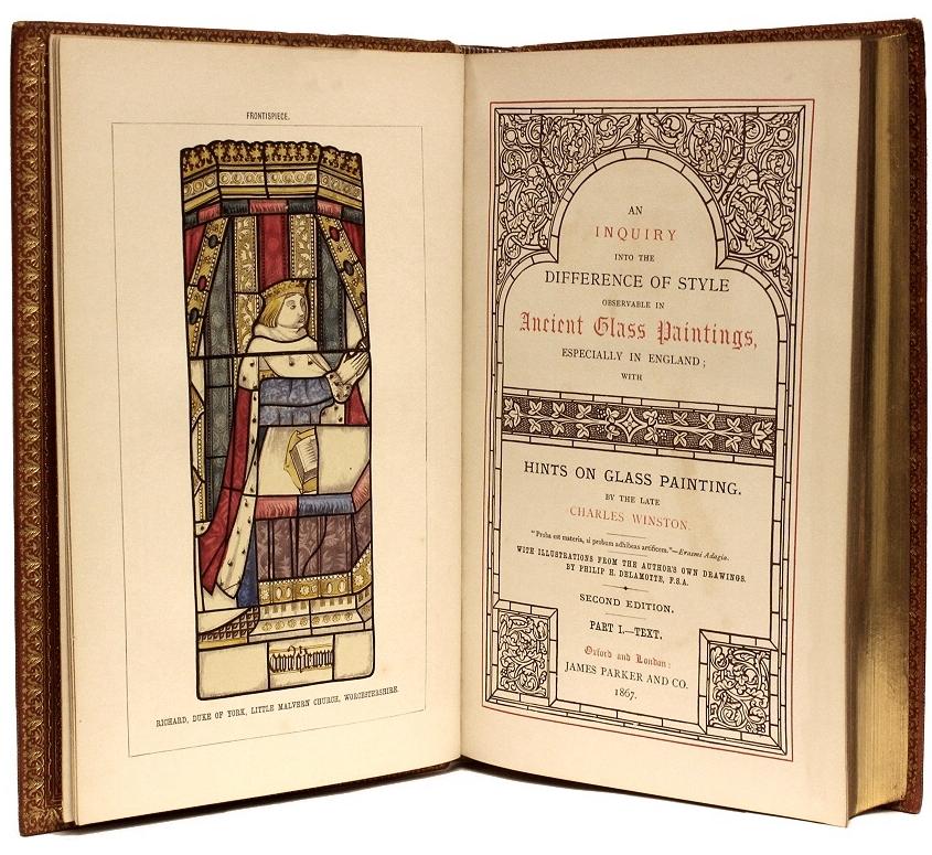 Winston, Style Observable in Ancient Glass Paintings, 2 Vols., Finely Bound In Good Condition For Sale In Hillsborough, NJ
