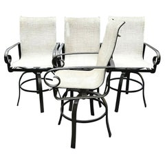Winston Veneto Brown Outdoor Sling Swivel Bar Stools