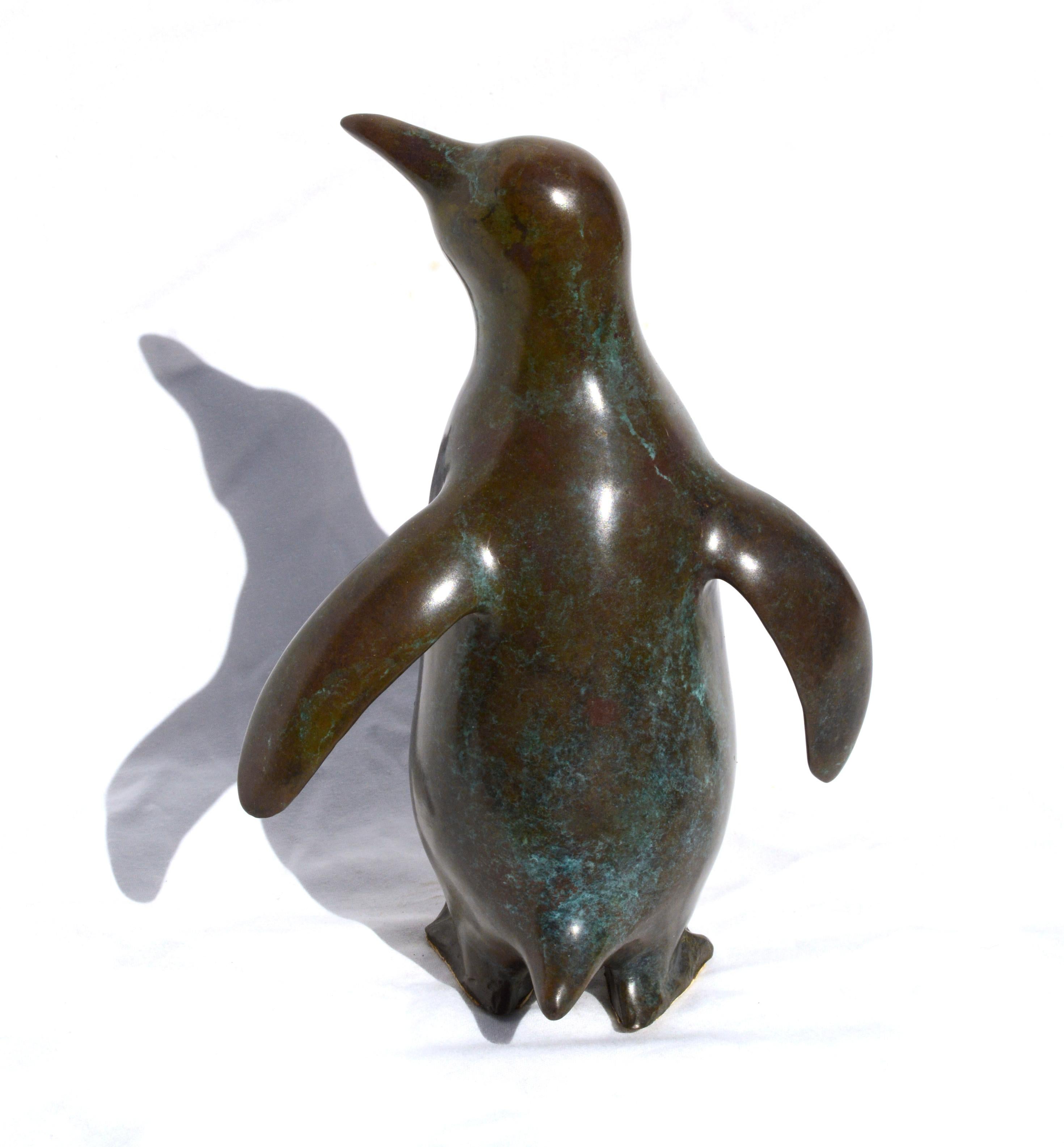 Bronze sculpture of a penguin by Winston Walter Carmean (American, 1925-2010).  Small Limited Edition run of 50. Signed, numbered, and dated 