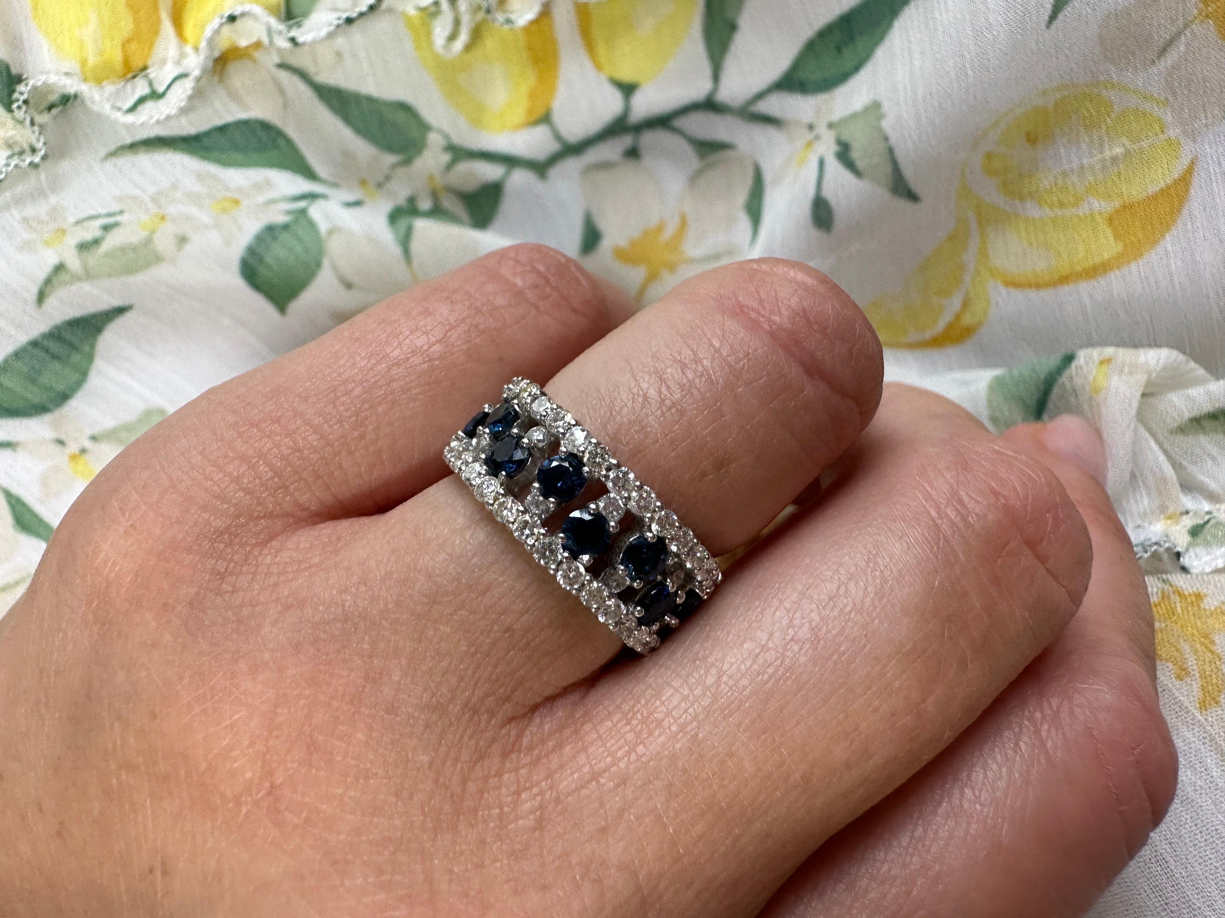 Winter diamond ring 18KT gold sapphire & diamond cluster ring For Sale 1