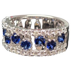 Anello con diamanti Winter Anello con zaffiri e diamanti in oro 18KT