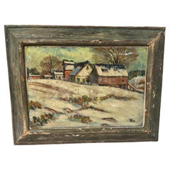 Winter Farmland Scene on Board