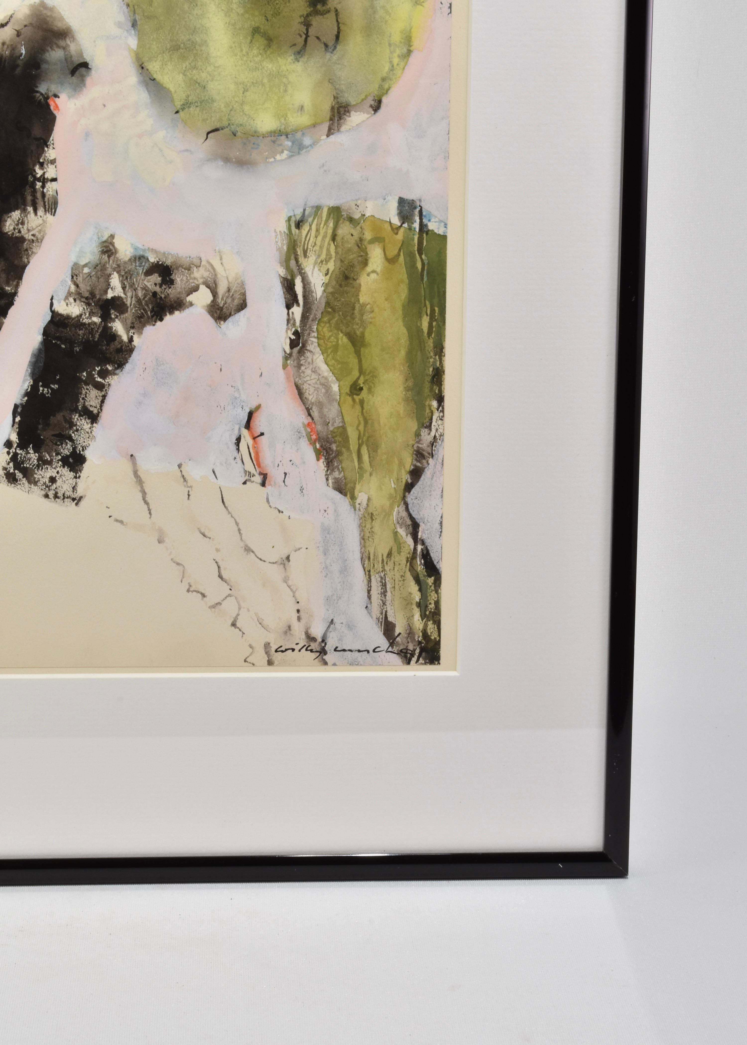 'Winter' Gouache, Framed en Bueno estado para la venta en Richmond, VA