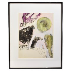 'Winter' Gouache, Framed