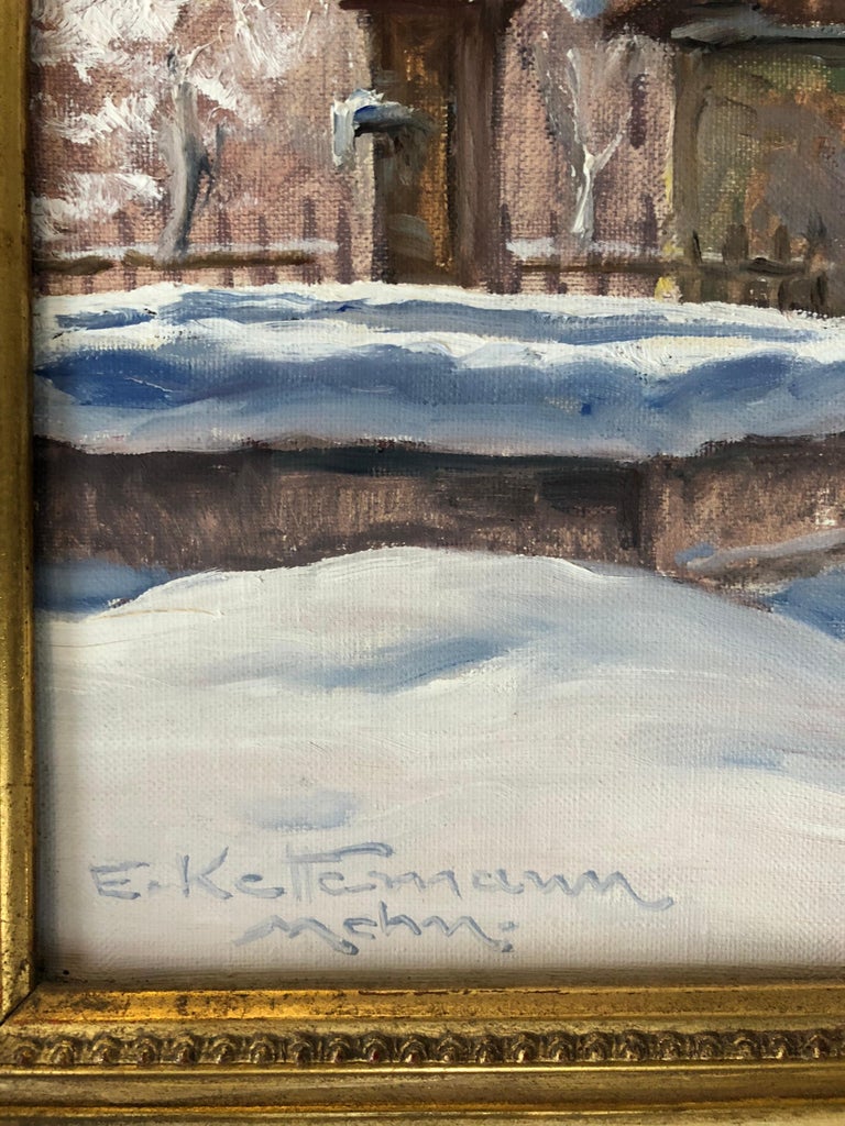 Oil on canvas, signed lower left.
Erwin Kettemann (1897–1971) was a landscape painter from Munich. He was a representative of late Impressionism as well as the 19th century “Karlsruher Schule”. In the style of the Karlruhe Schule, a close study and
