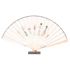 Used "Winter in the Park" Painted Fan by Deng Ying