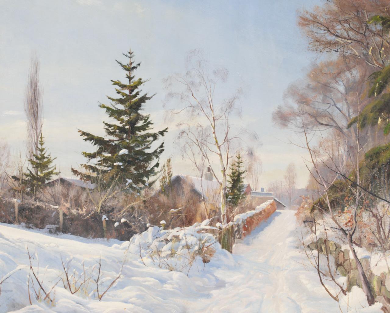 Charming winter-landscape by Harald Pryn (1891 - 1968), signed and dated 1949
With frame:
H. 125 W. 160 D. 8 cm
H. 49.2 W. 62.9 D. 3.1 in
Without frame:
H. 100 W. 134 D. 2 cm
H. 39.3 W. 52.7 D. 0.7 in.