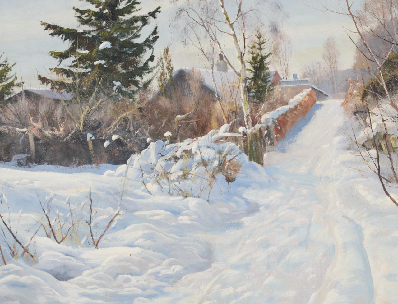 20th Century Winter-Landscape by Harald Pryn '1891 - 1968', Signed and Dated 1949 For Sale