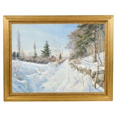 Paysage d'hiver par Harald Pryn '1891 - 1968', signé et daté de 1949