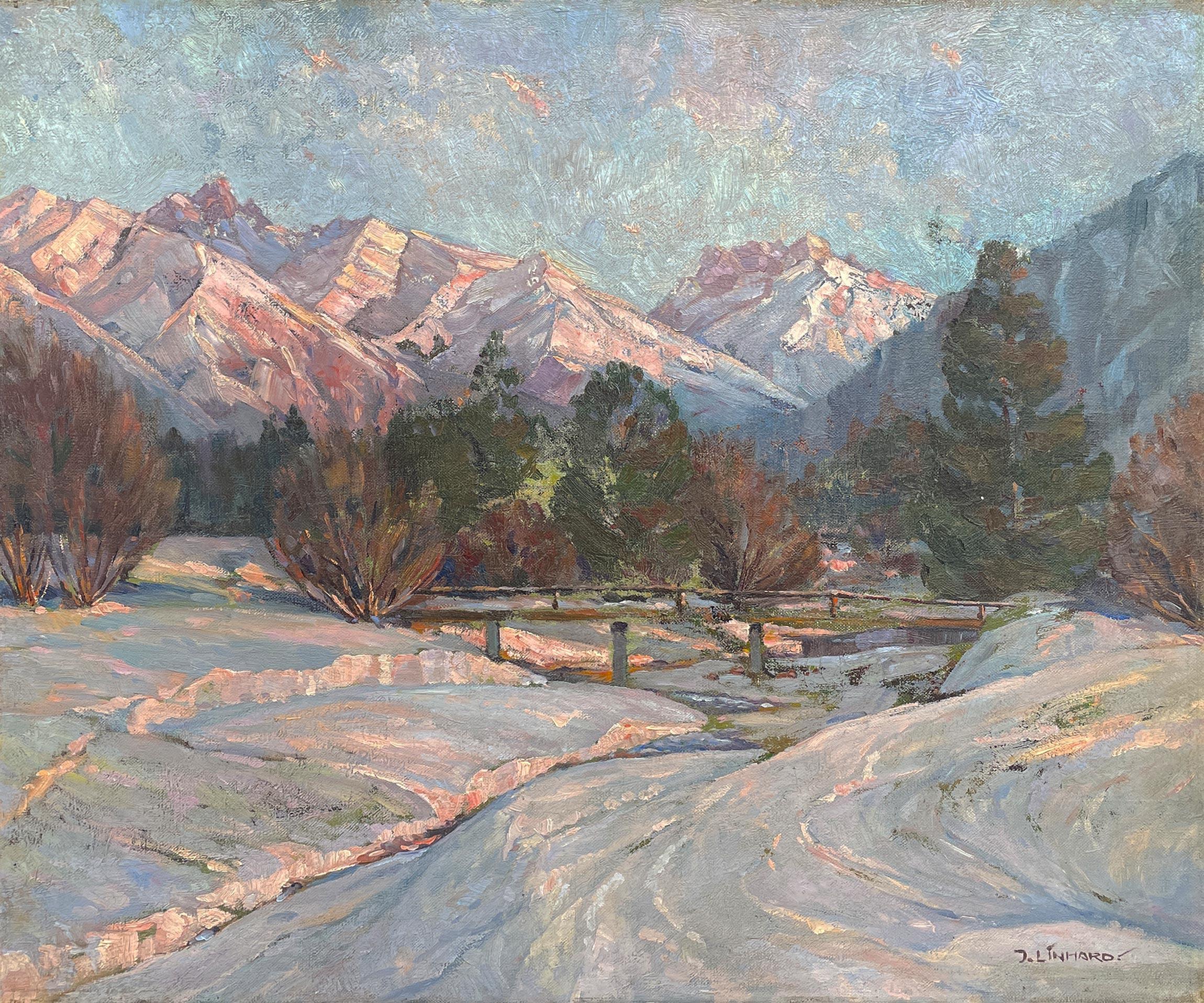 A Winter Landscape European Alps (Paysage d'hiver des Alpes européennes) en vente 8