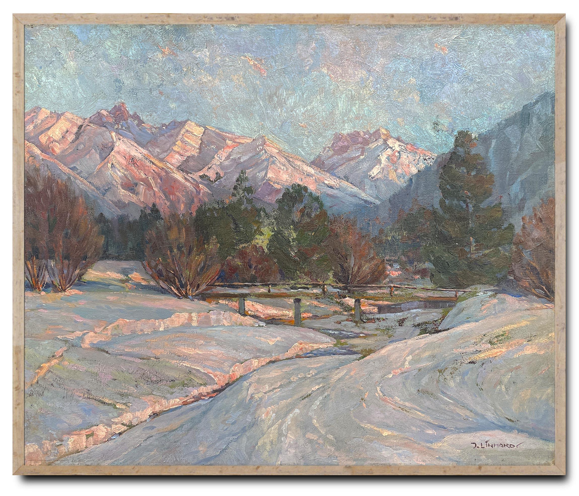 A Winter Landscape European Alps (Paysage d'hiver des Alpes européennes) en vente 9