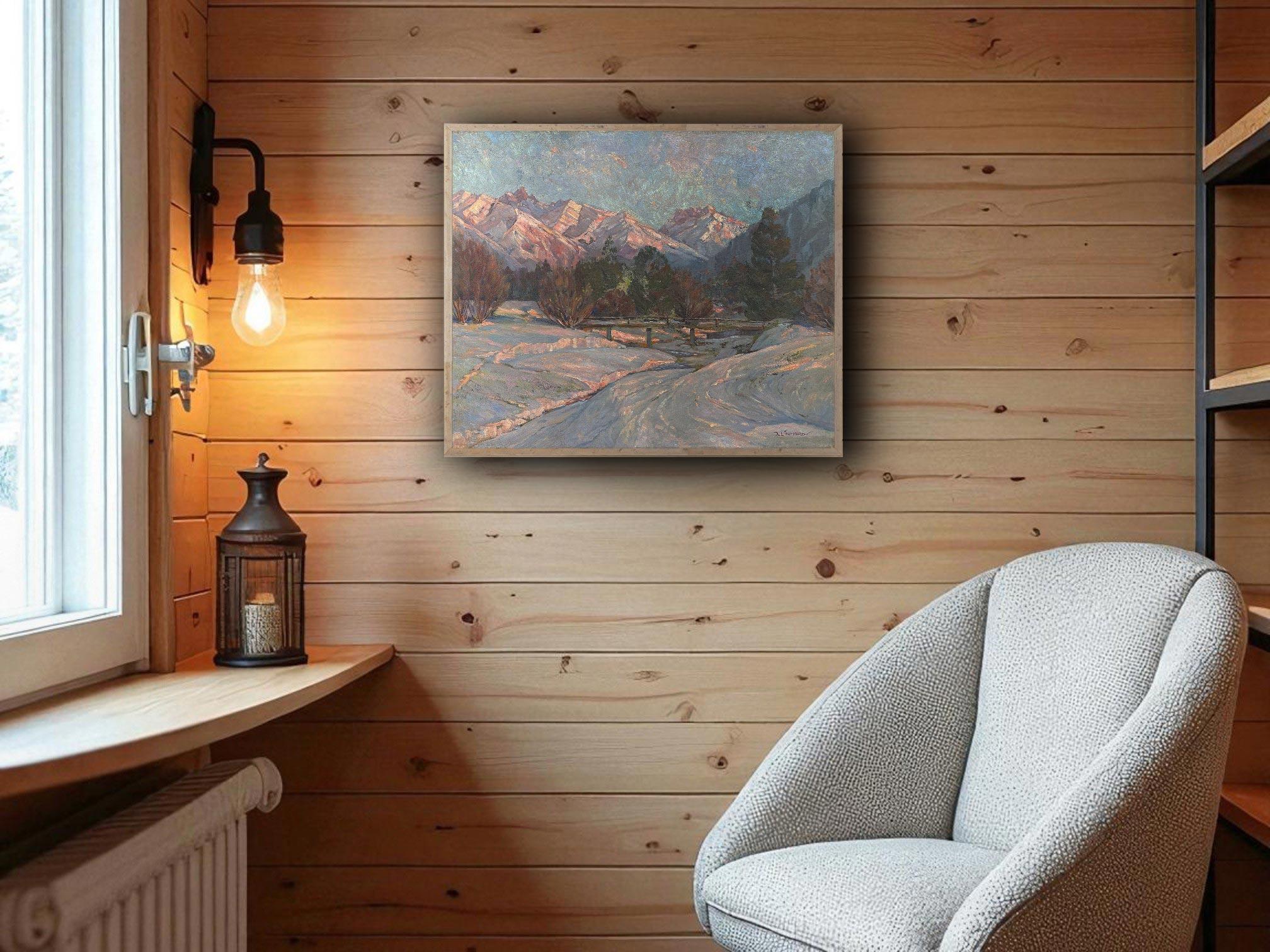 Montagnes Karwendel à Seefeld - Tyrol

Informations techniques :
Période : 1920s
Médium : Huile sur toile
Artistics : J. Linhard

Dimensions :
24 x 28 in sans cadre
24.4 x 28.3 in avec cadre en sapin antique

Description :
Cette peinture représente