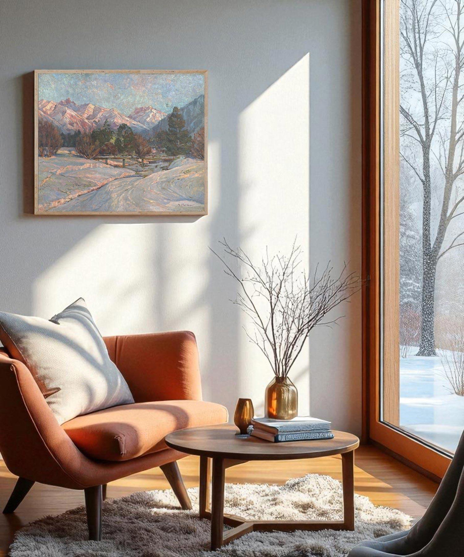 Autre A Winter Landscape European Alps (Paysage d'hiver des Alpes européennes) en vente