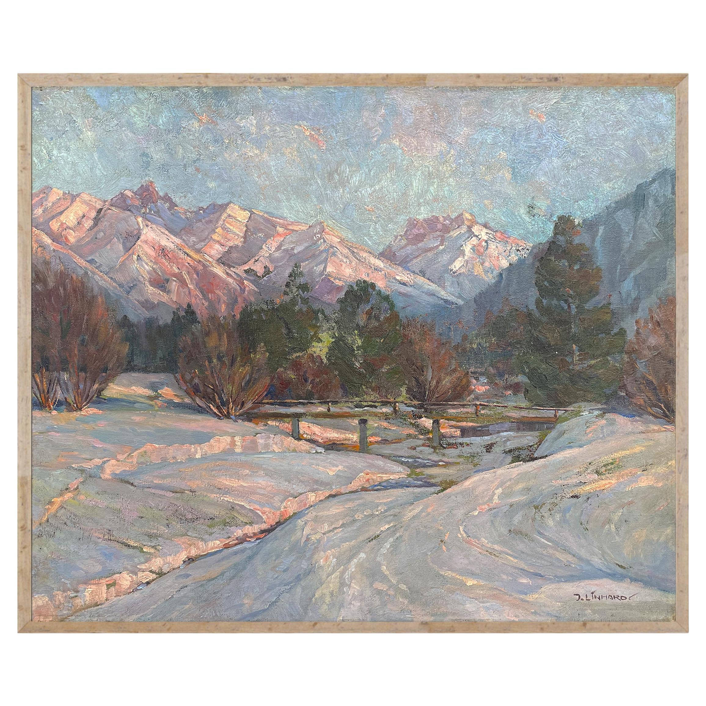 A Winter Landscape European Alps (Paysage d'hiver des Alpes européennes) en vente