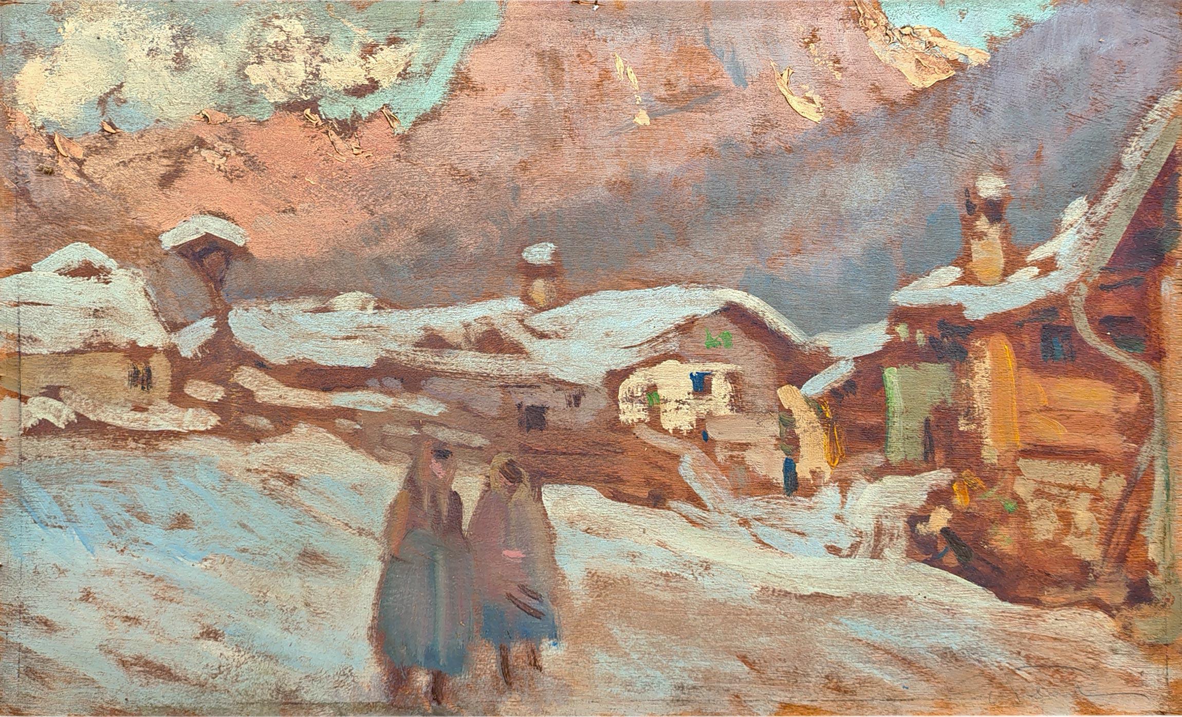 Paysage d'hiver à Vigo di Fassa - Italie - Dolomites en vente 4
