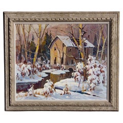 Paisaje invernal "Abandonado" de Walter Sacks (estadounidense, 1901-1961)