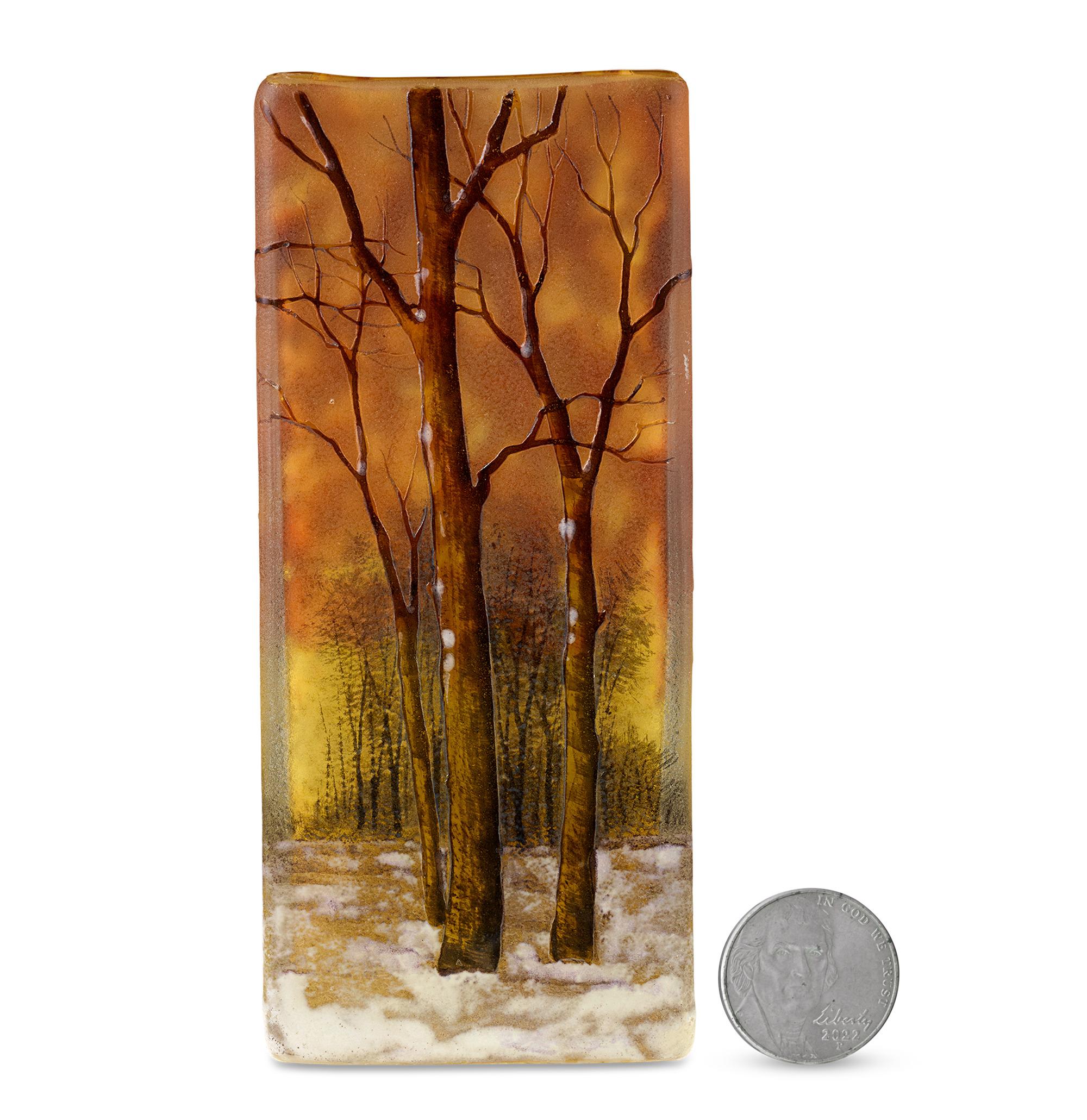 Paysage d'Hiver Vase
Daum Nancy
CIRCA 1900

Diese rechteckige Vase 