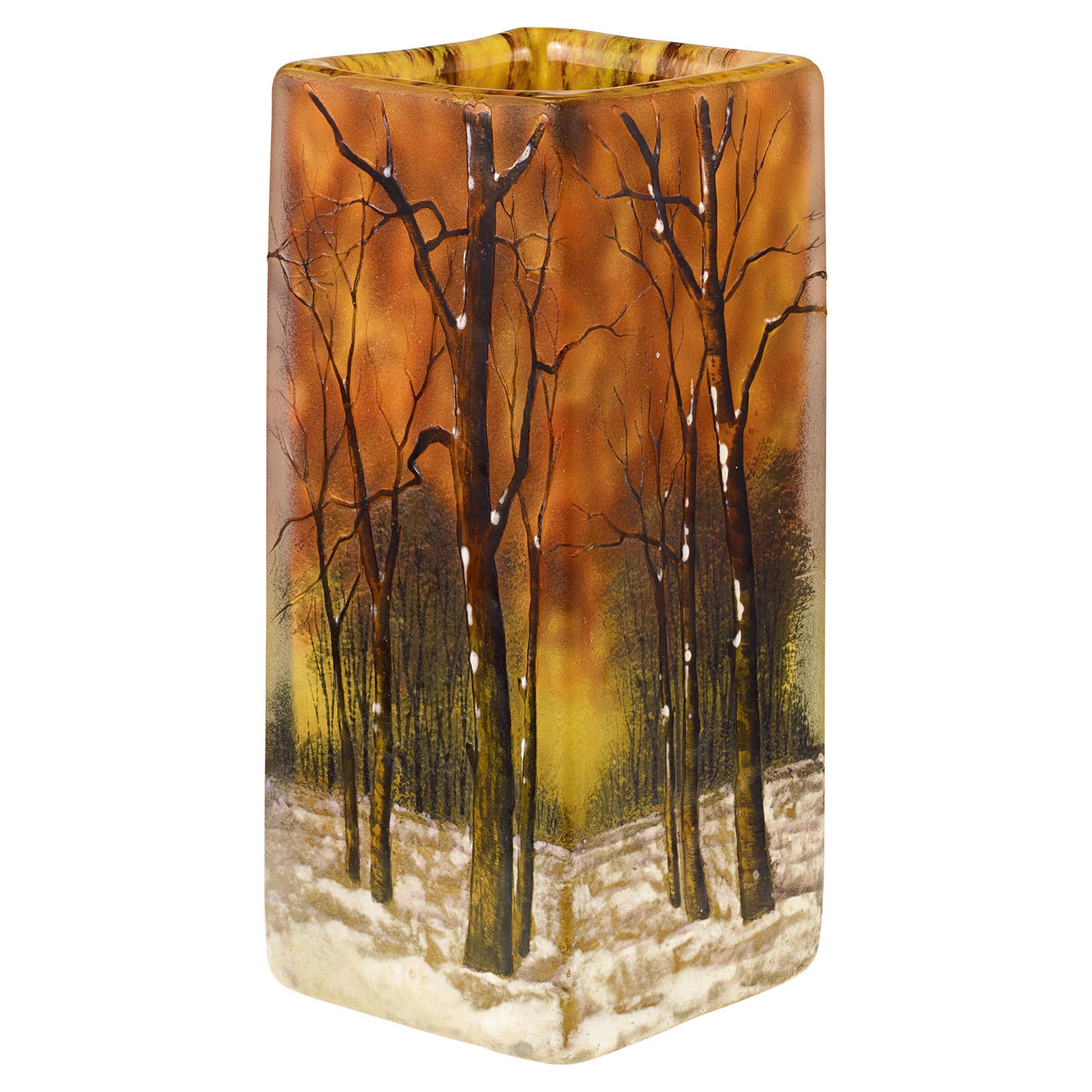 Vase "Winterlandschaft" von Daum Nancy im Angebot