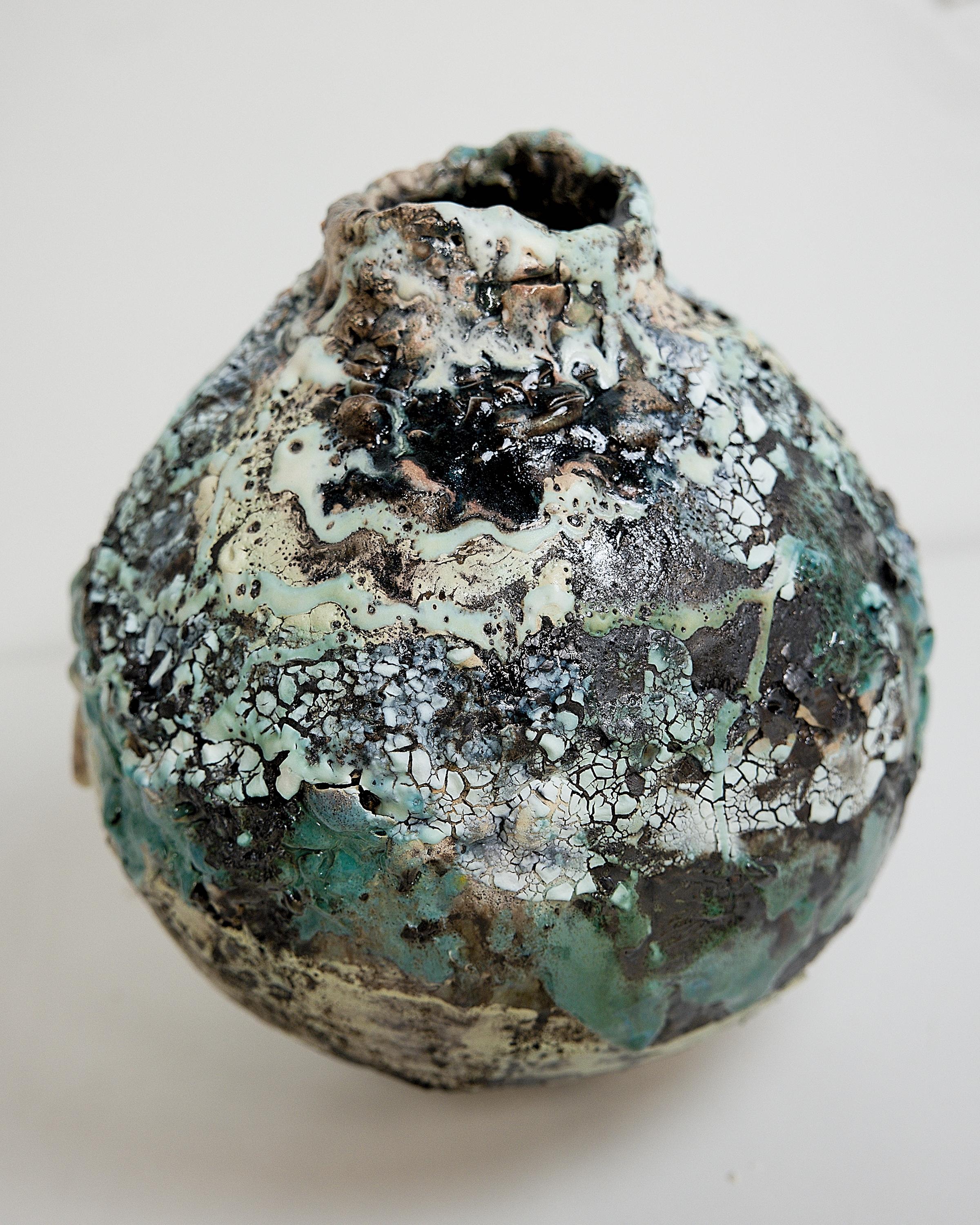 Winter Moon Cracked Vase !! For Sale 6