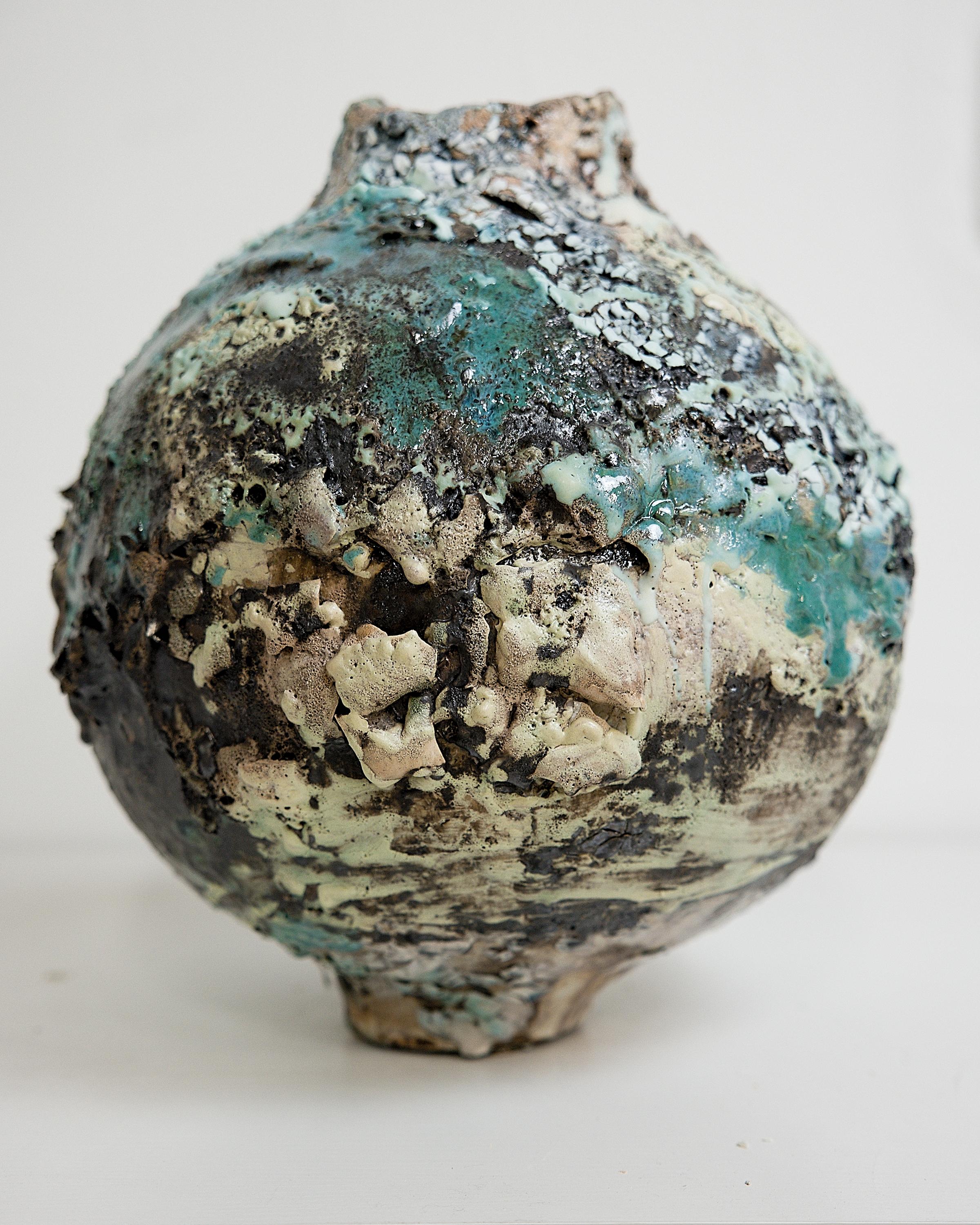 Winter Moon Cracked Vase !! For Sale 1
