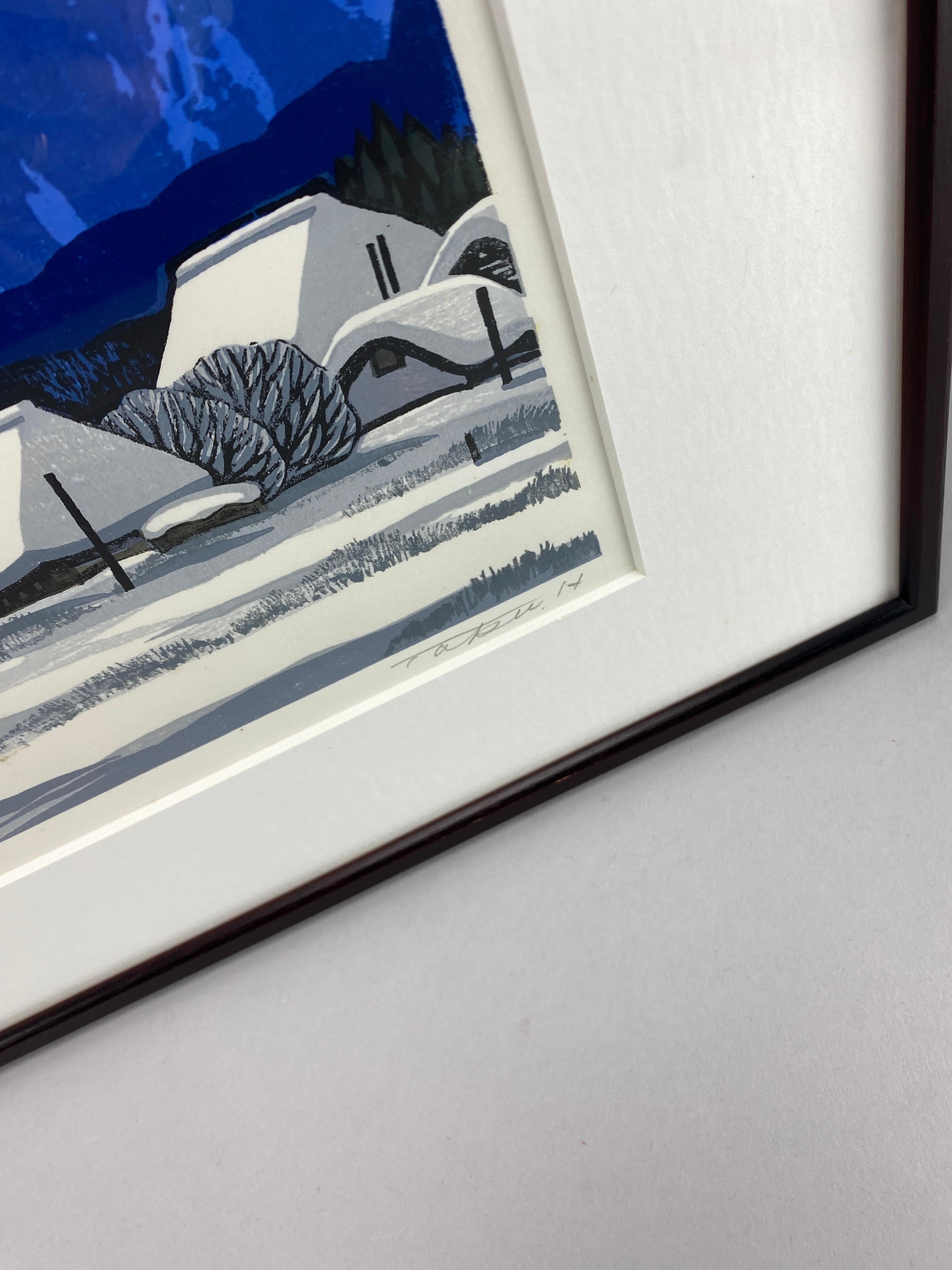 Japanese Winter Morning by Taku Harada 1960 For Sale