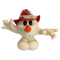 Winter-Olympiaspiele 1976 Gummi Mascot Schneemann Piggy Bank Vintage Österreich