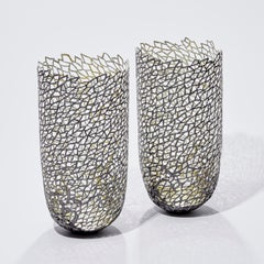Winter Sketch Vessels, Steel & Gold Sculptural Vessels by Claire Malet