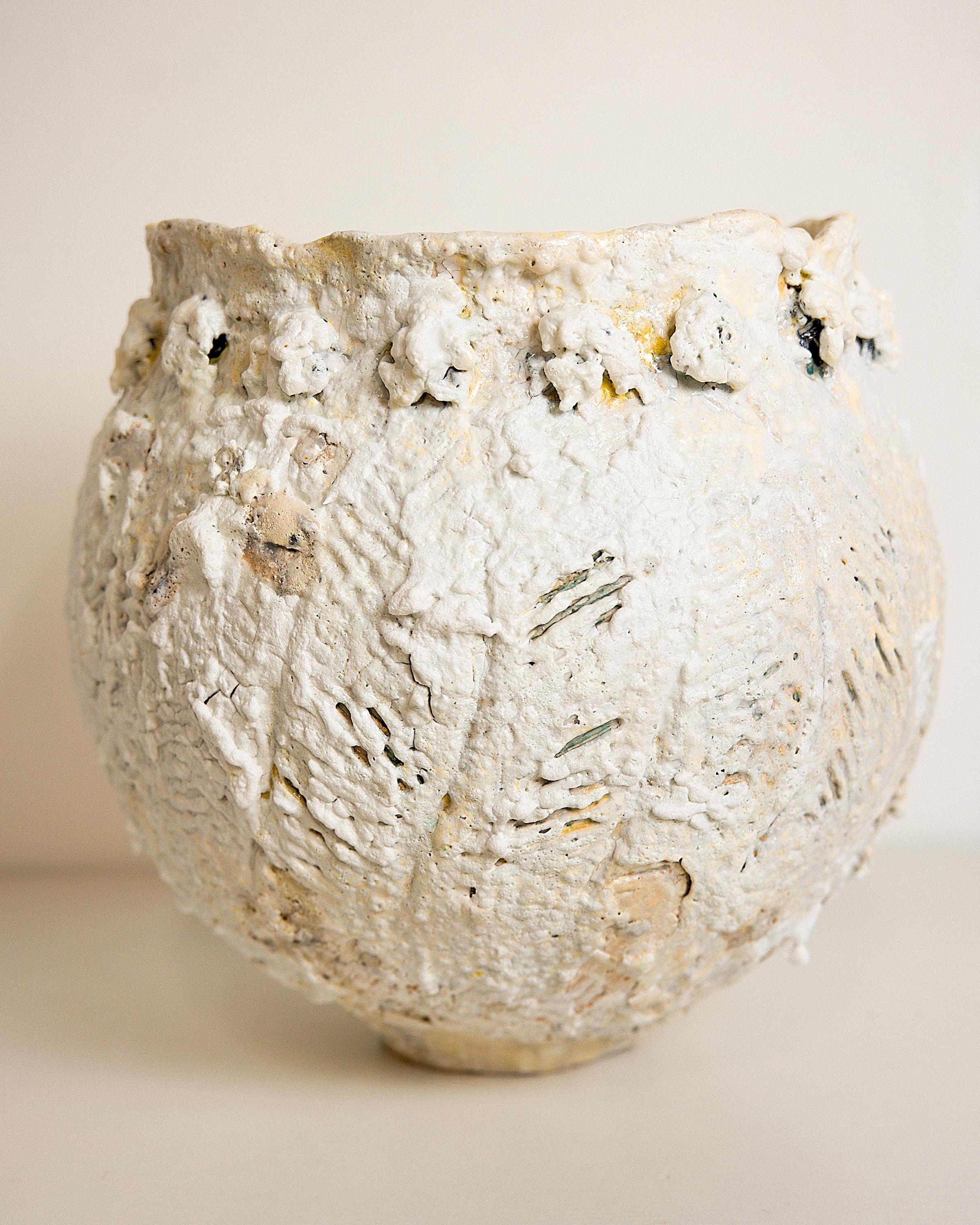 Winter Snow Texture Vessel Vase For Sale 4