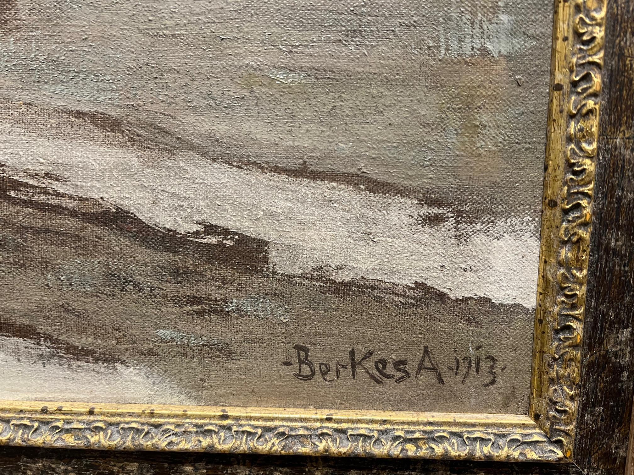 Early 20th Century Winter Street Scene For Sale