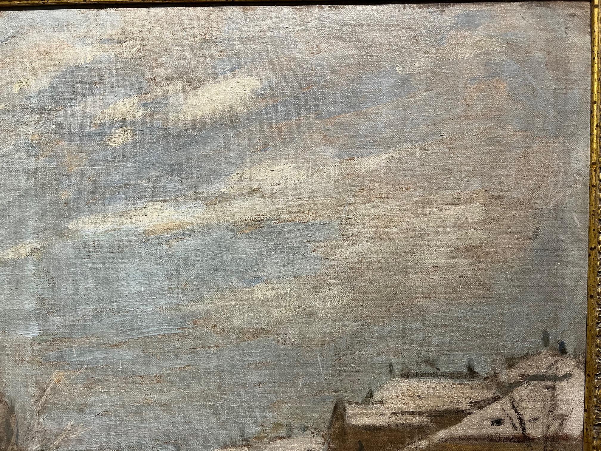 Canvas Winter Street Scene For Sale