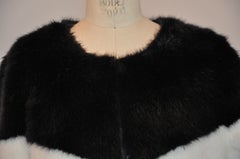 Winter-White, Italian-Red & Midnight-Black Cropped Faux-Fur "Mink" Jacket