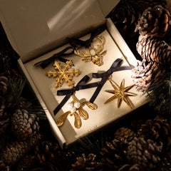 Set De Decoración Navideña El País De Las Maravillas En Oro