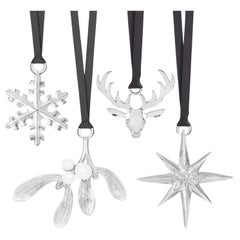 Winter Wonderland Christmas Decoration Set In Silver