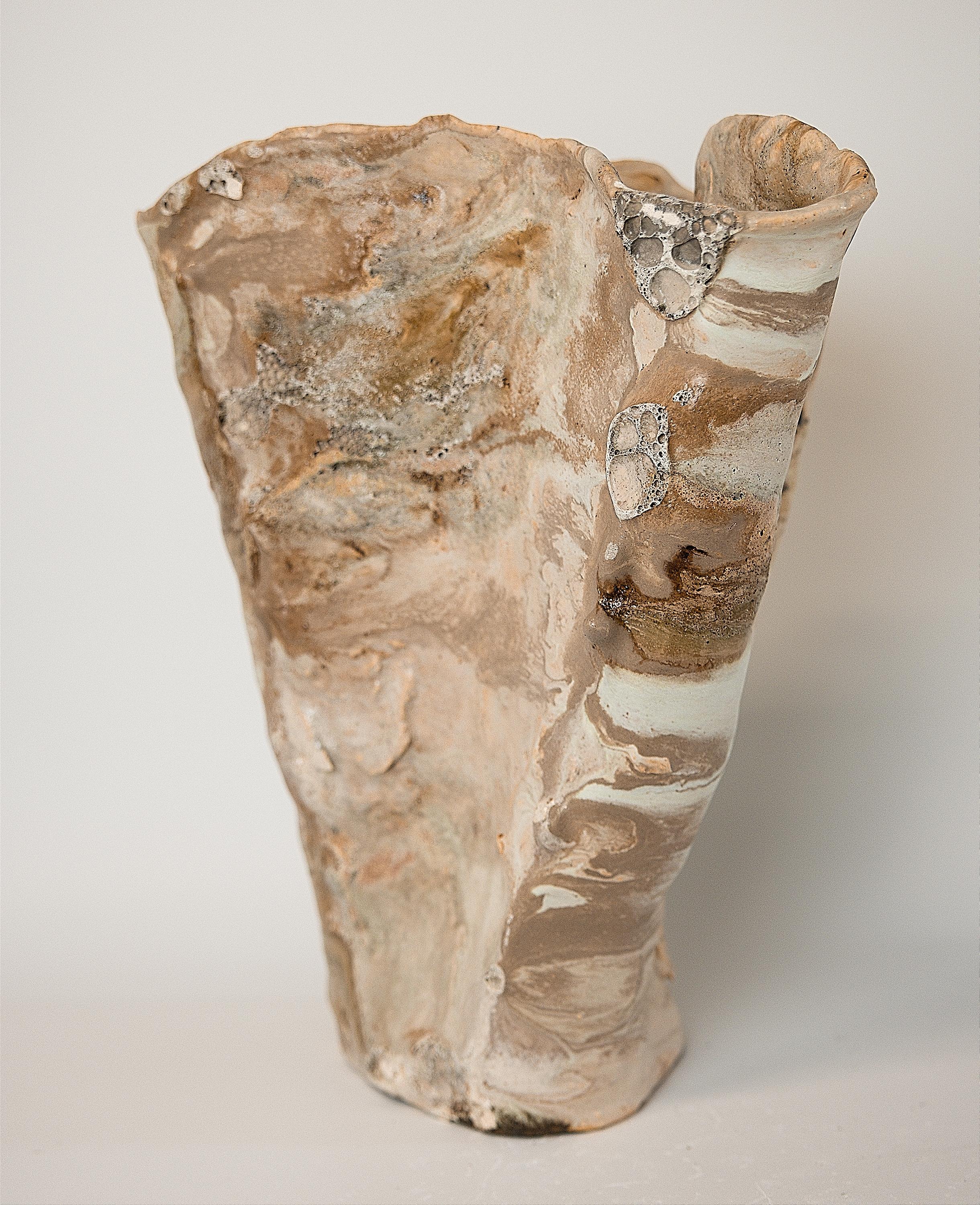 Winter Woods Sculpted Ceramic Vase Vessel III 3