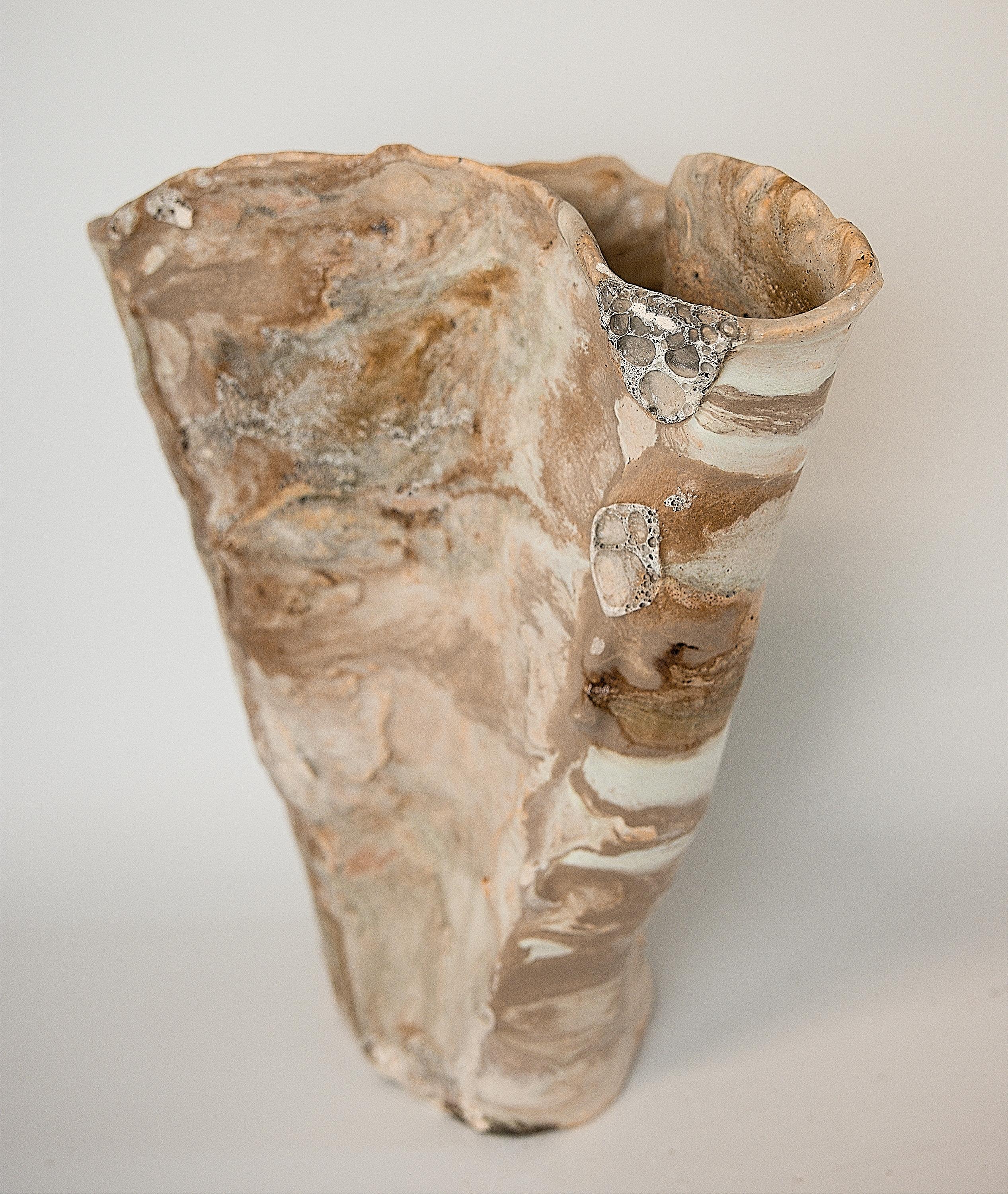 Winter Woods Sculpted Ceramic Vase Vessel III 4
