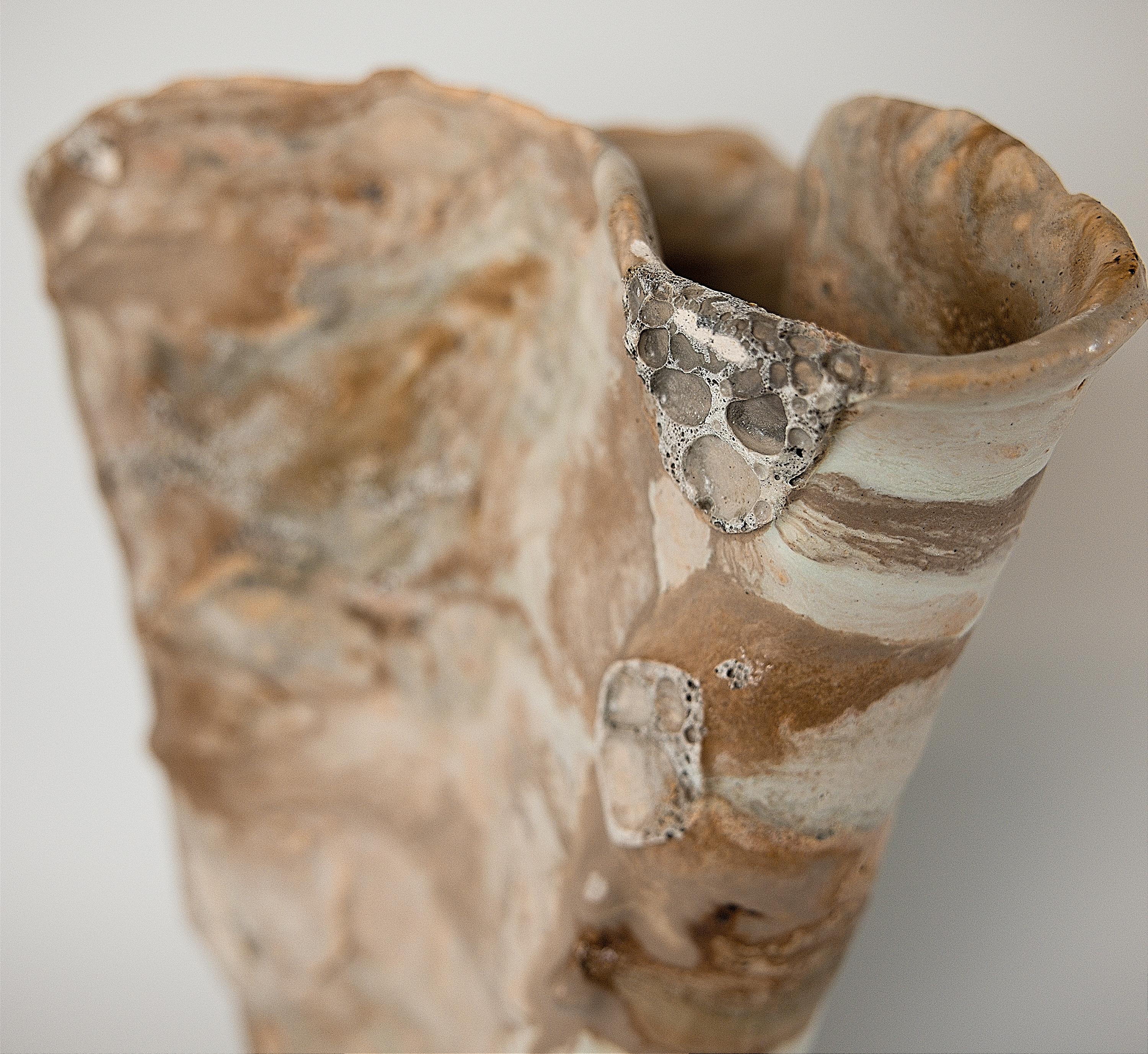 Winter Woods Sculpted Ceramic Vase Vessel III 5