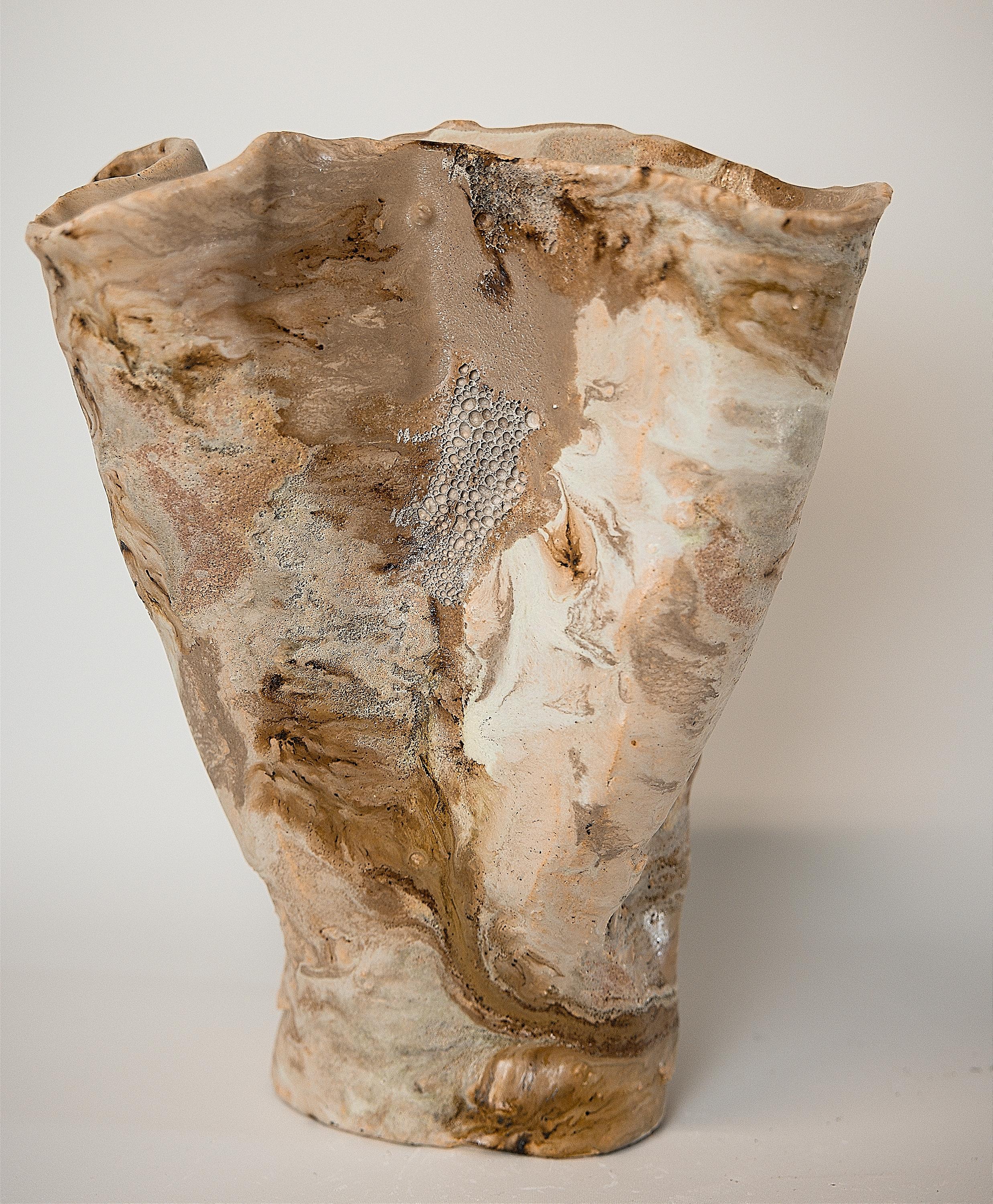 Winter Woods Sculpted Ceramic Vase Vessel III 7