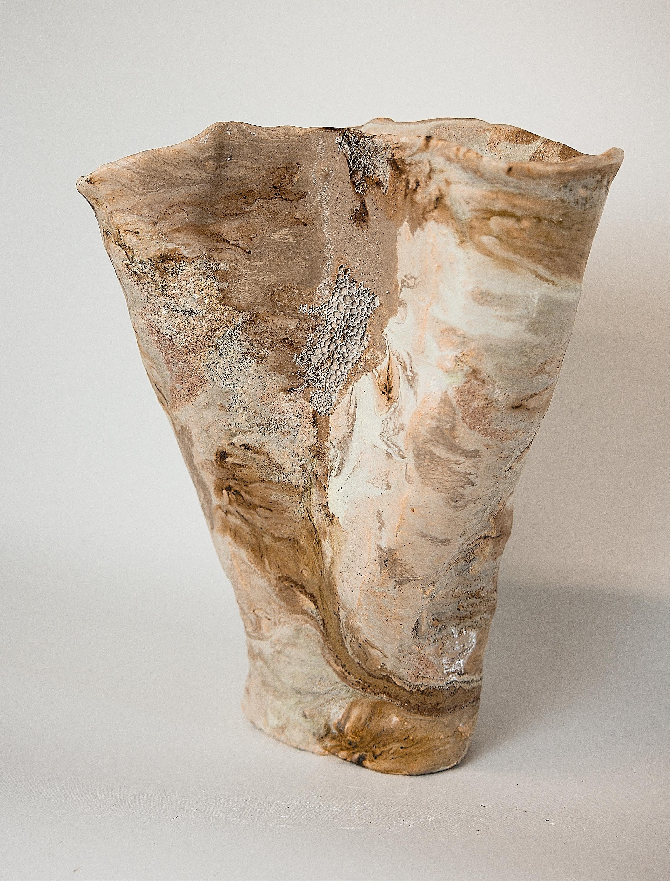 Winter Woods Sculpted Ceramic Vase Vessel III 8