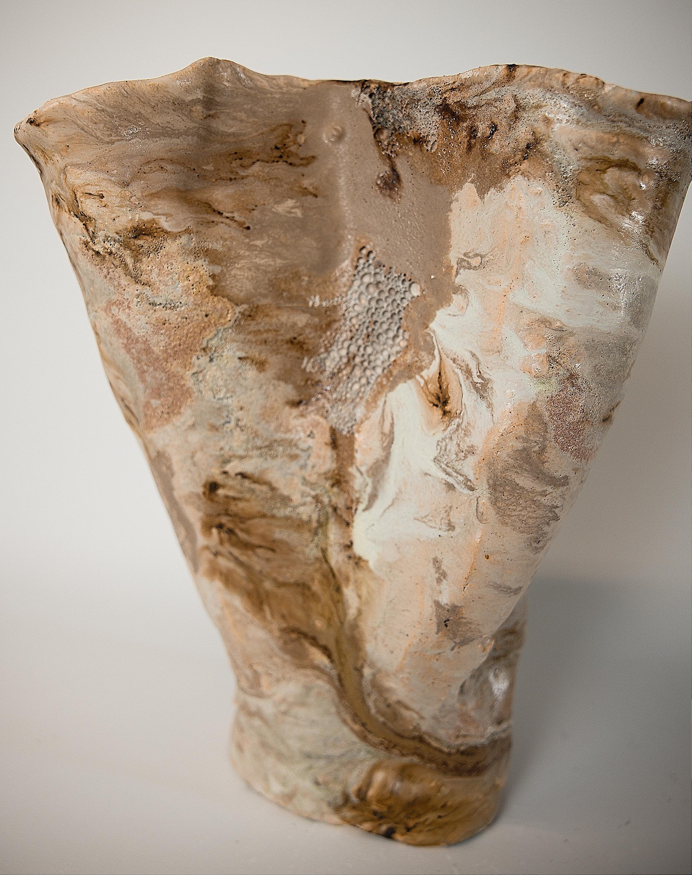 Winter Woods Sculpted Ceramic Vase Vessel III 9