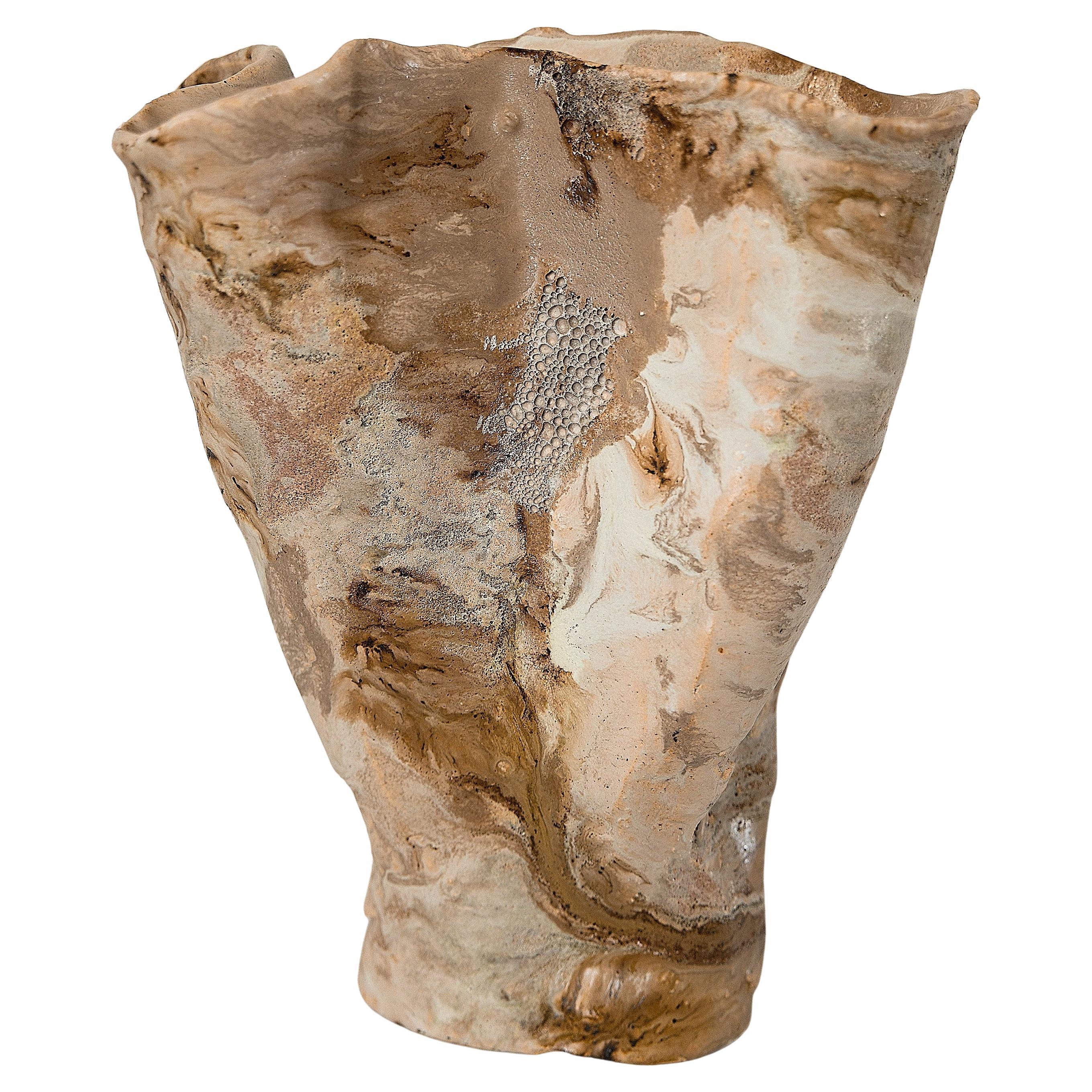 Winter Woods Sculpted Ceramic Vase Vessel III