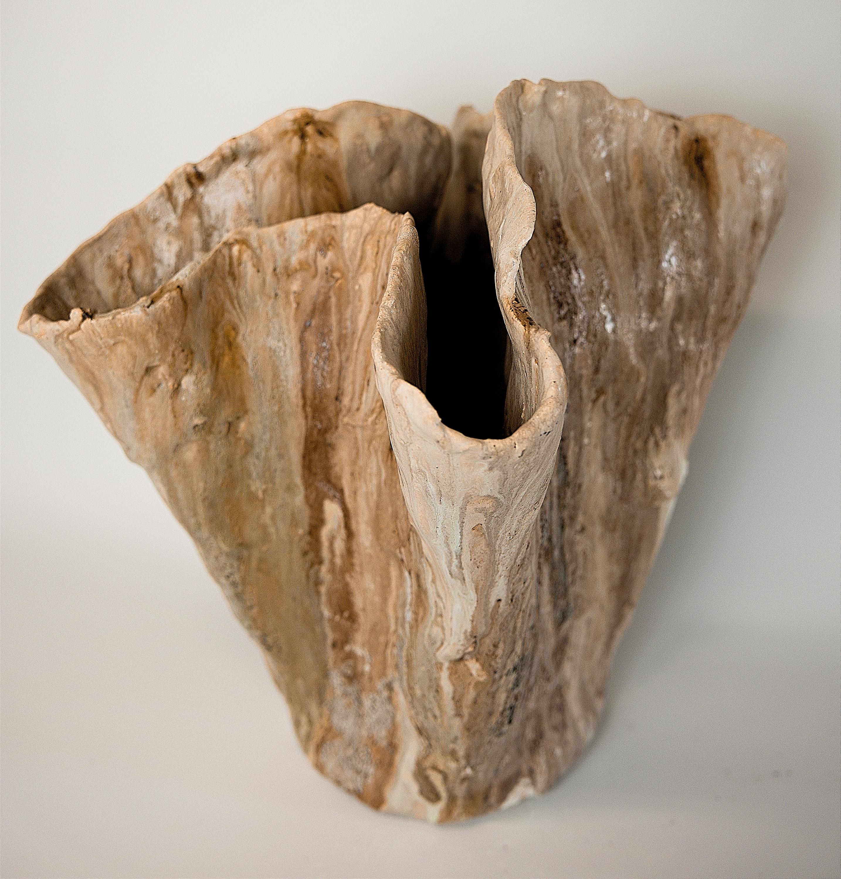 Winter Woods Sculpted Ceramic Vase Vessel IV For Sale 2