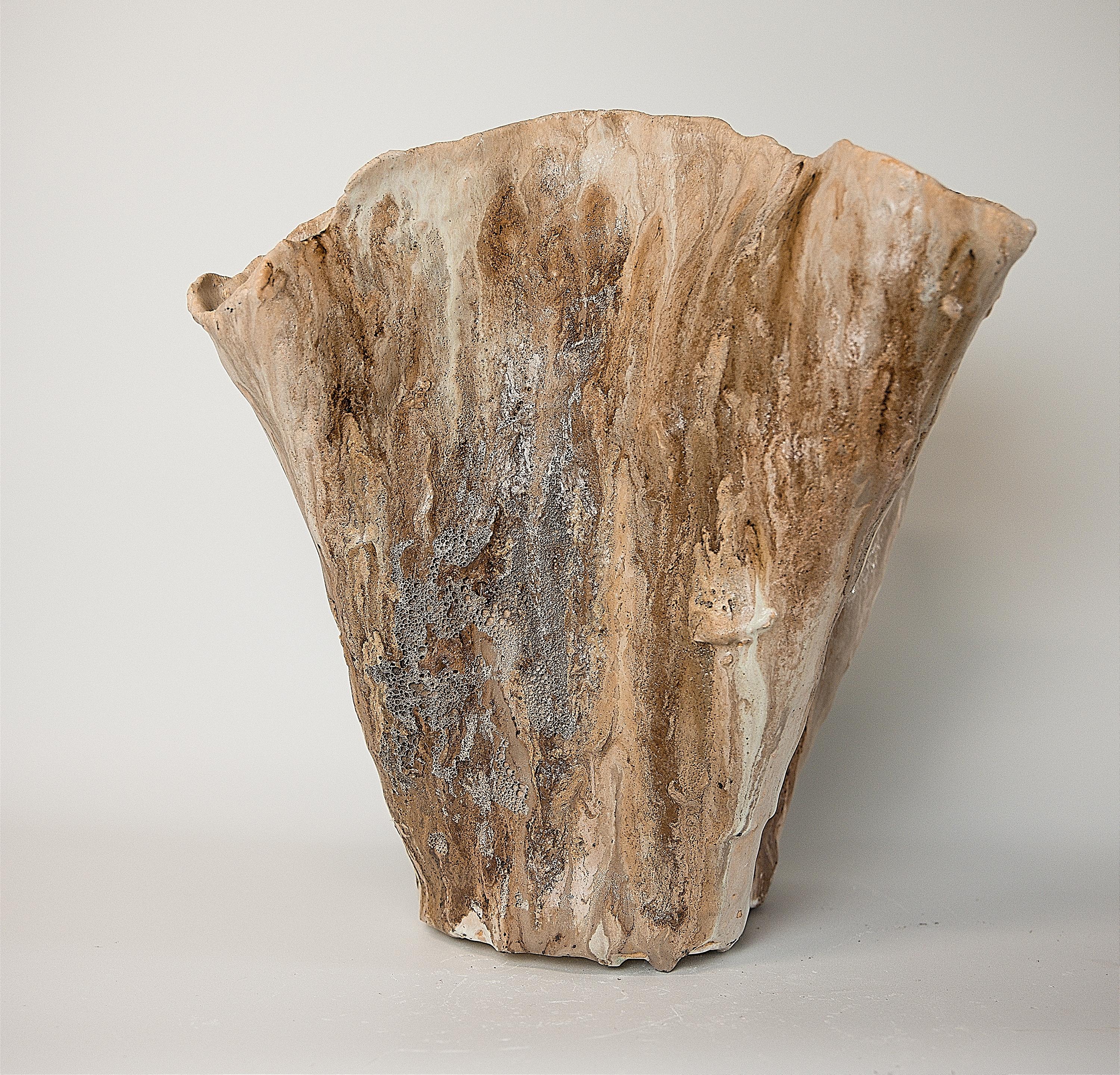 Winter Woods Sculpted Ceramic Vase Vessel IV In New Condition For Sale In Van Nuys, CA