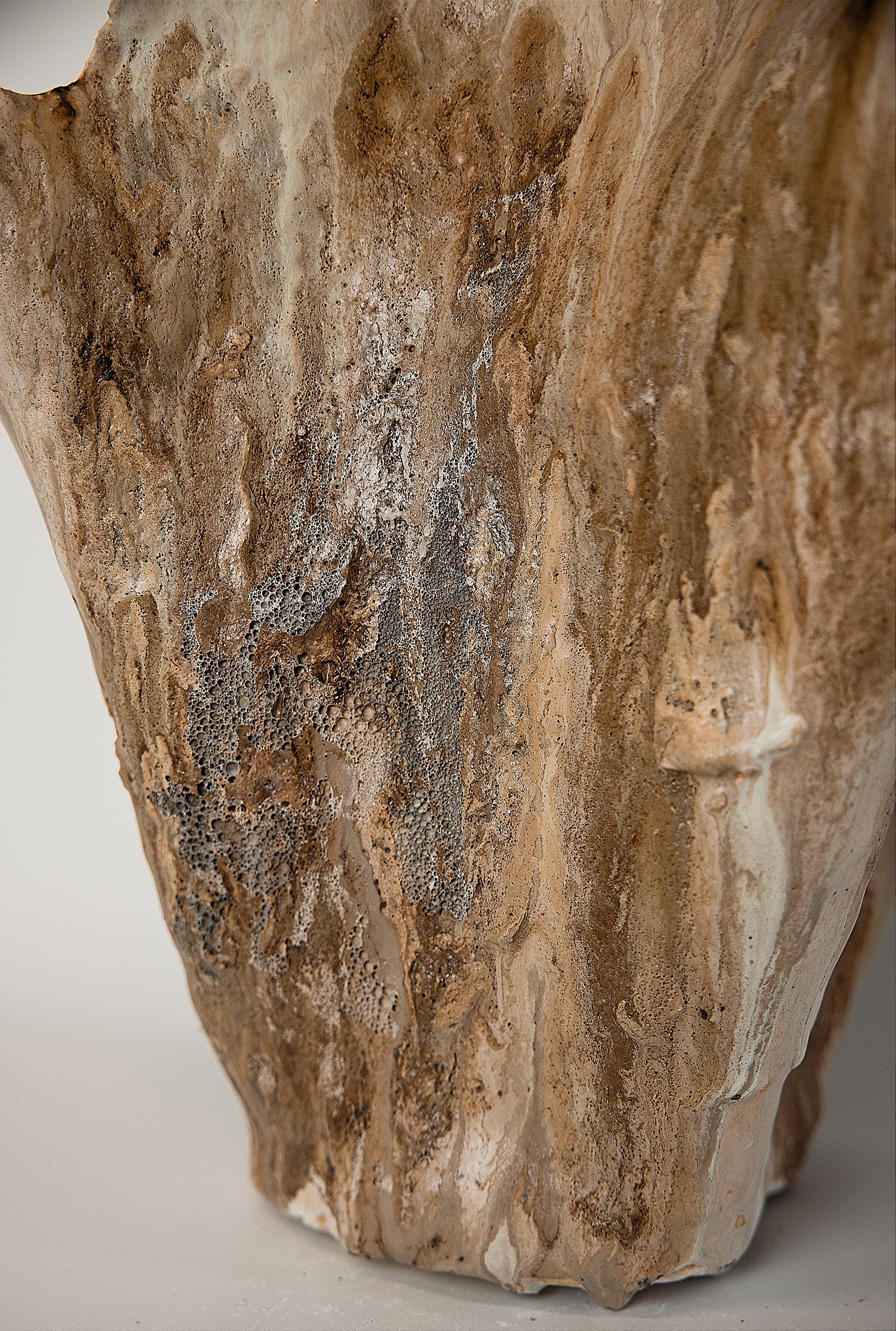 Contemporary Winter Woods Sculpted Ceramic Vase Vessel IV For Sale