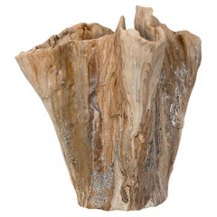 Winter Woods Sculpted Ceramic Vase Vessel IV