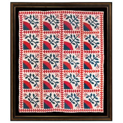 Winterberry and Flying Geese Pattern Quilt, circa 1860-1870