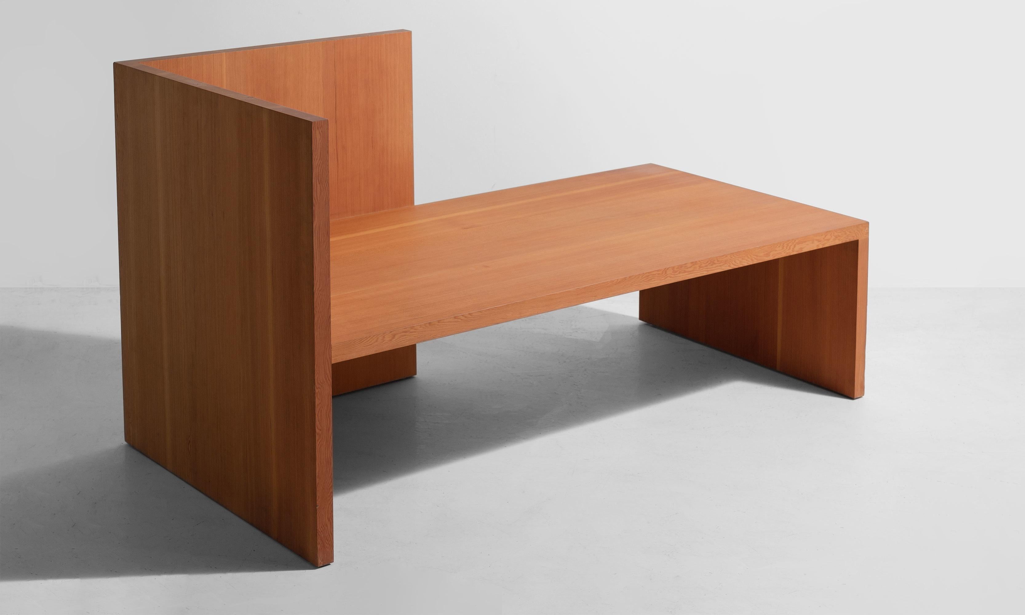 Wintergarden Bench by Donald Judd, America 21st century.

Solid douglas fir plank construction.